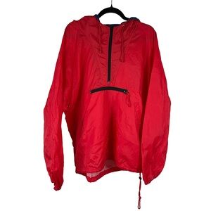Vintage 90s GAP Red Nylon Windbreaker Pullover Jacket